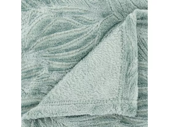Plaid flanelle Bleu givré motif en relief 180 x 230 cm