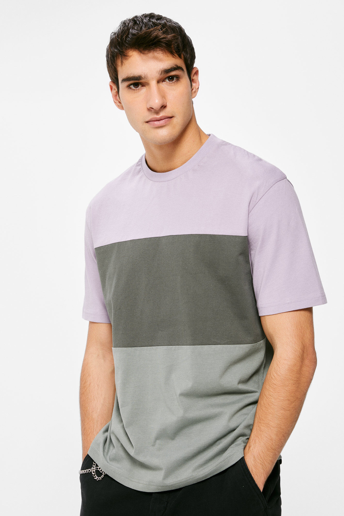 Camiseta de cor sólida - roxa