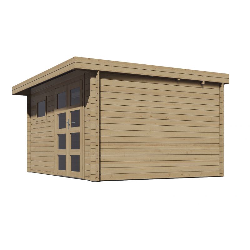 Abri de jardin courchevel de 13 m² en bois de pin ép. 28 mm