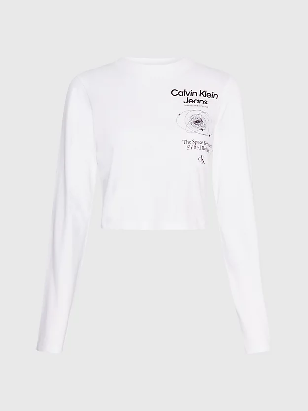 Camiseta cropped de manga comprida com logo
