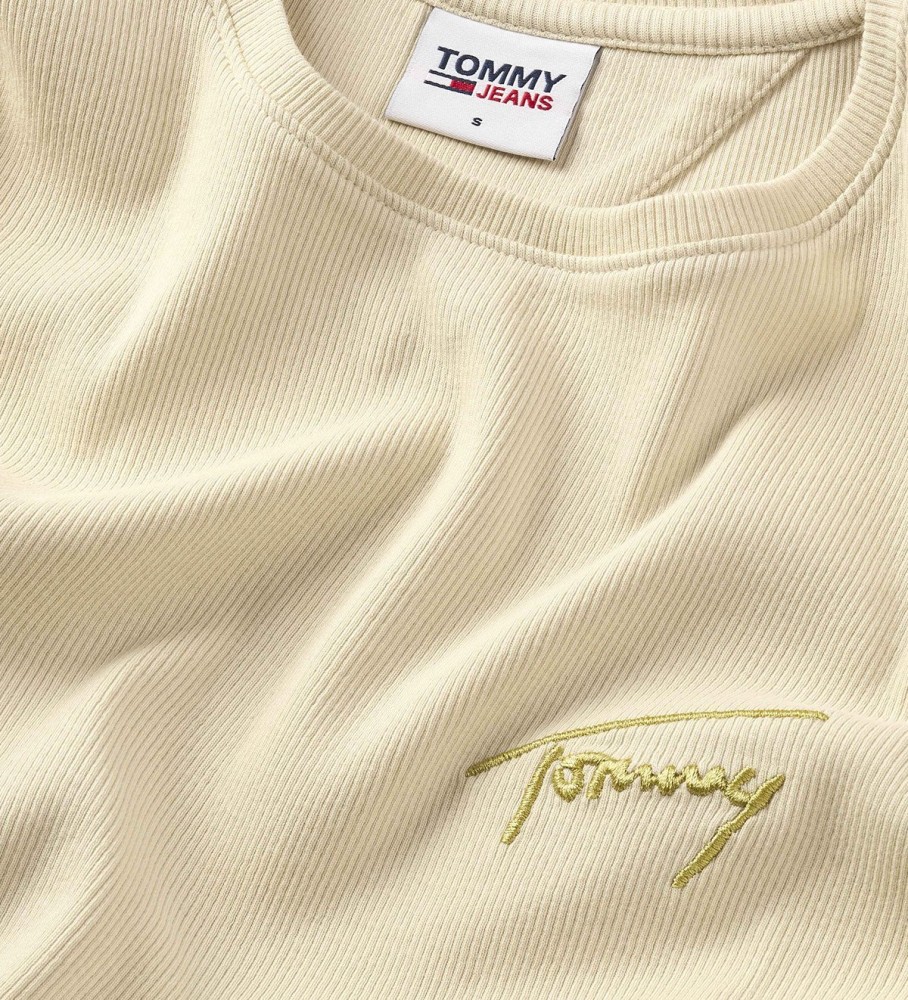Camiseta Tommy Jeans Gold Signature bege