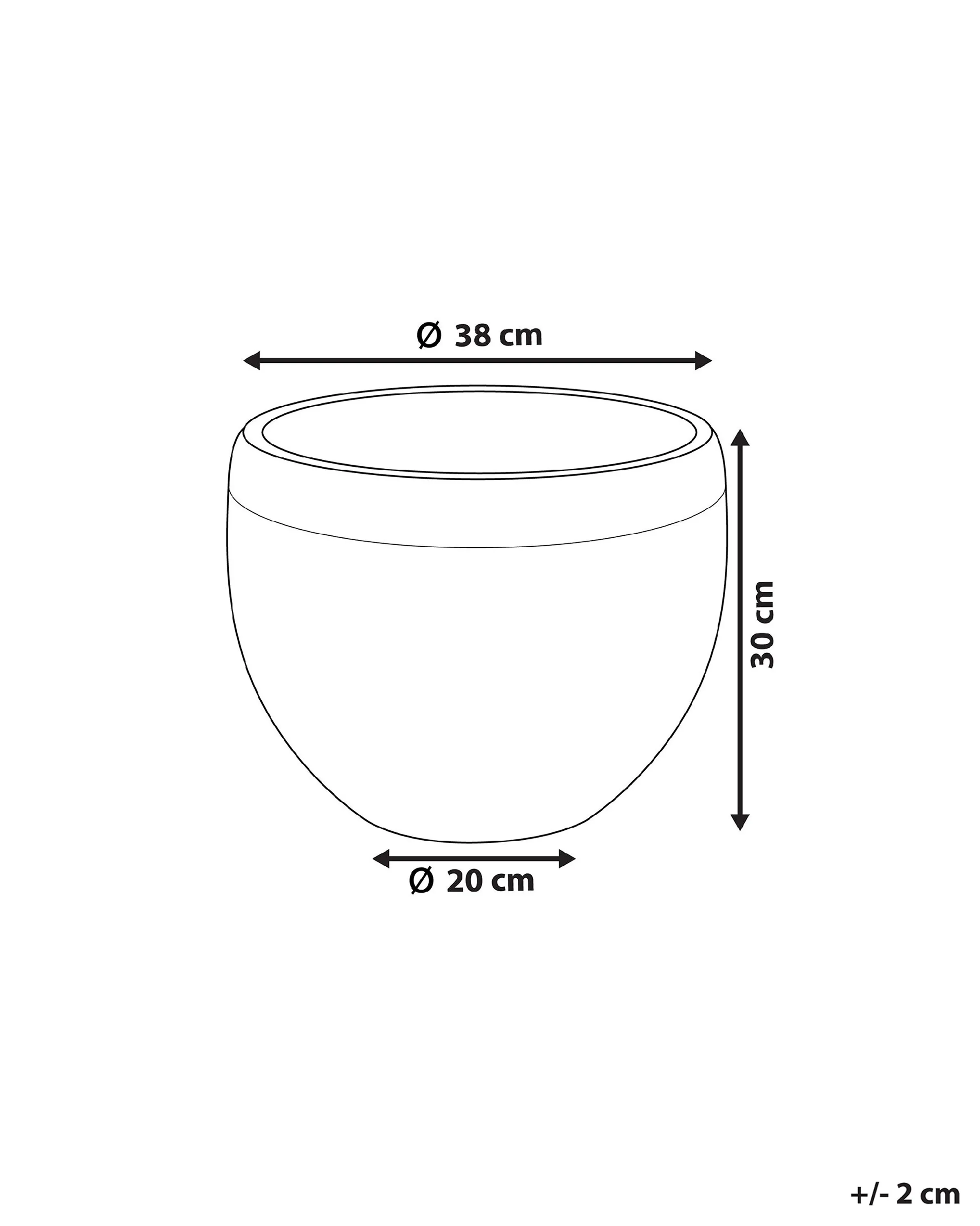 Bloempot ZAKROS 38 cm Grijs