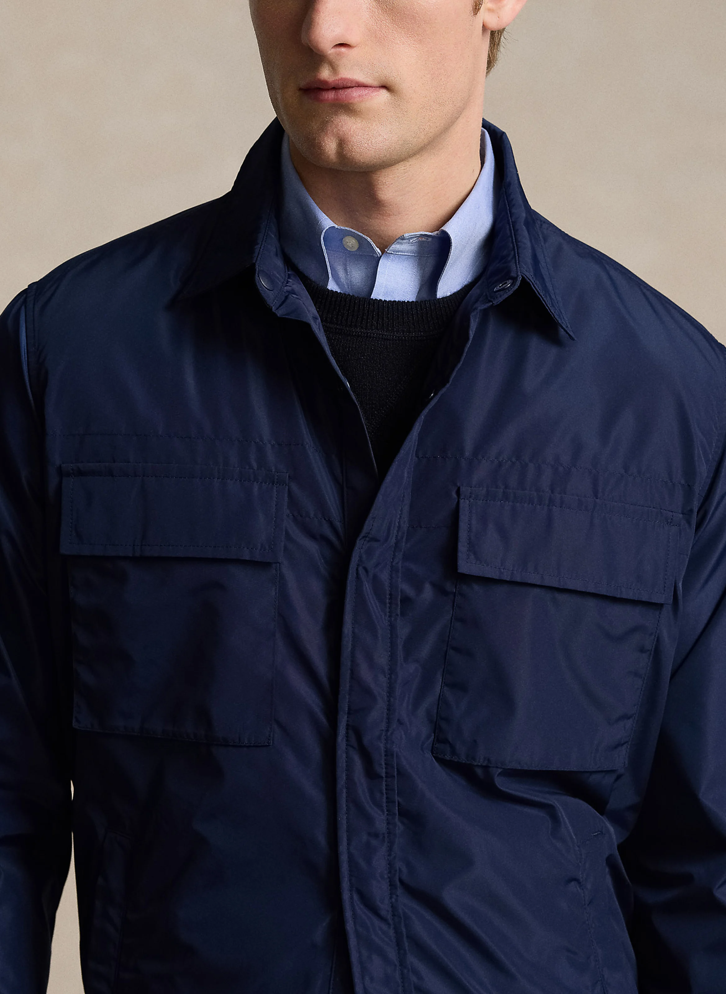 Surchemise droite col classique | Bleu