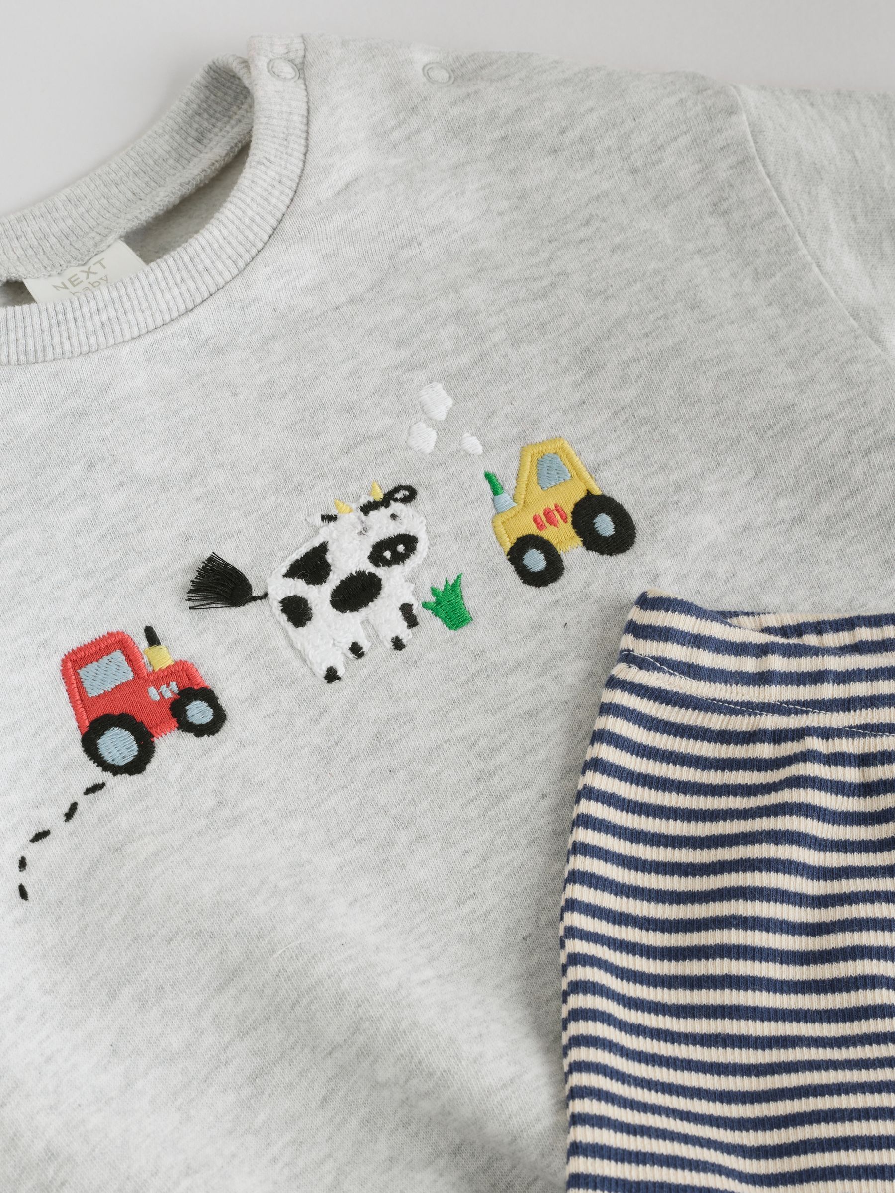 Grijs boerderijfiguur - Set met baby-sweatshirt en legging (0mnd-3jr)