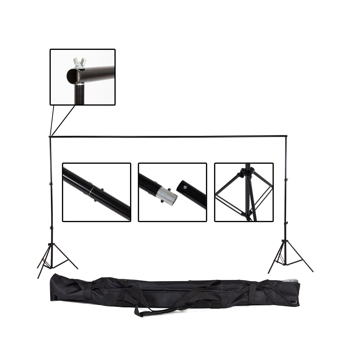Bakteppe fotostudio 3x6m med veske - hvit