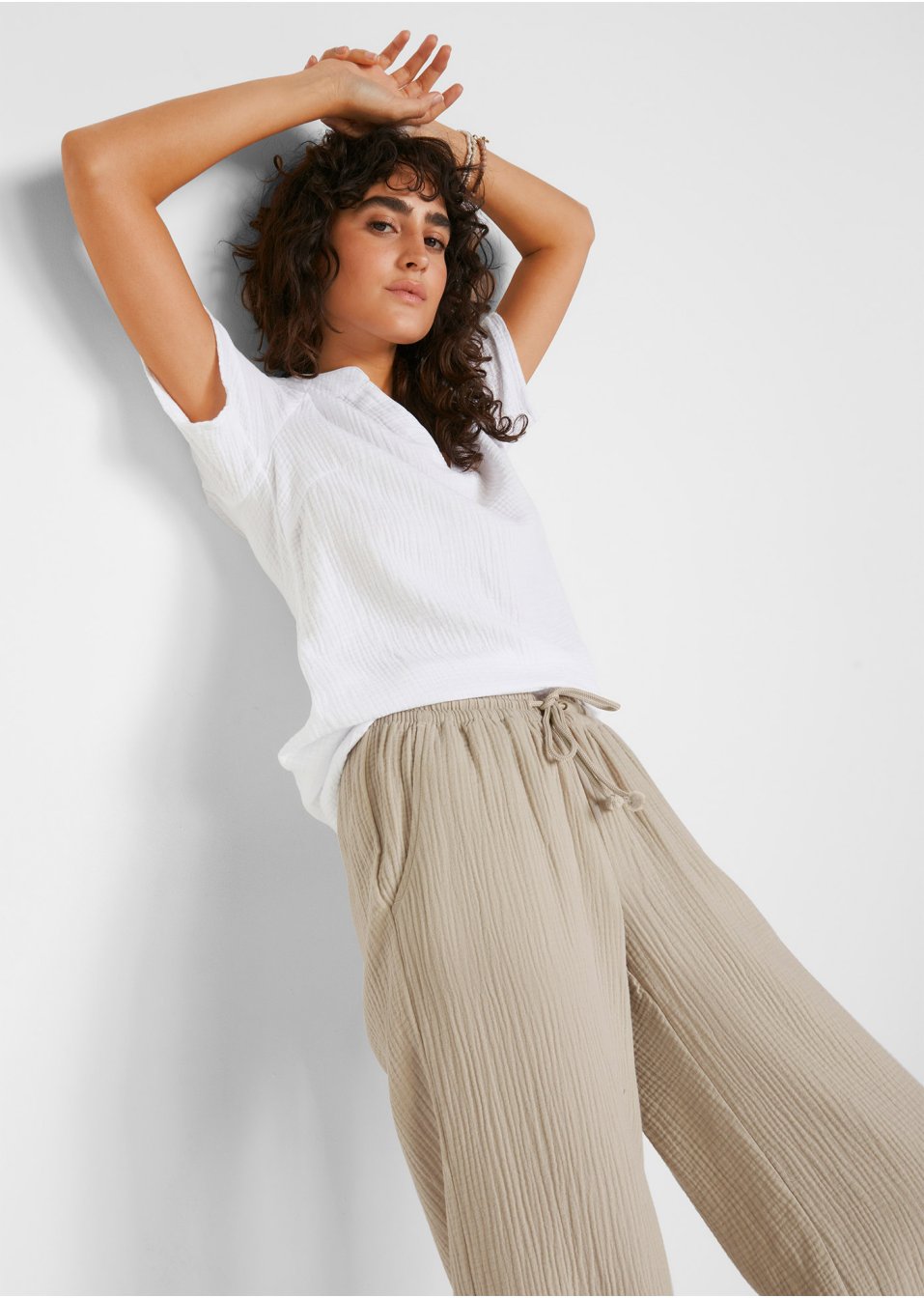 Pantalon palazzo en mousseline