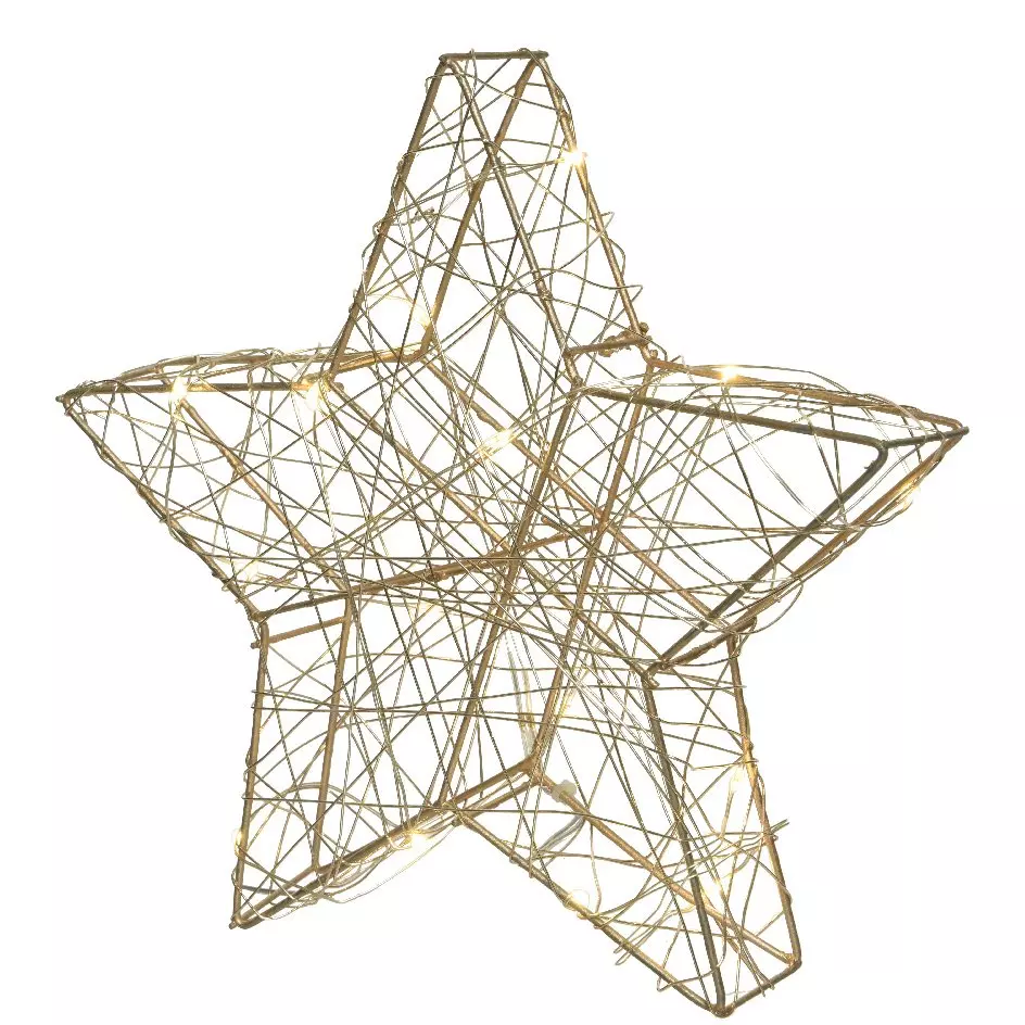Étoile lumineuse à piles 15 LED (H19 cm) Antartica Blanc chaud