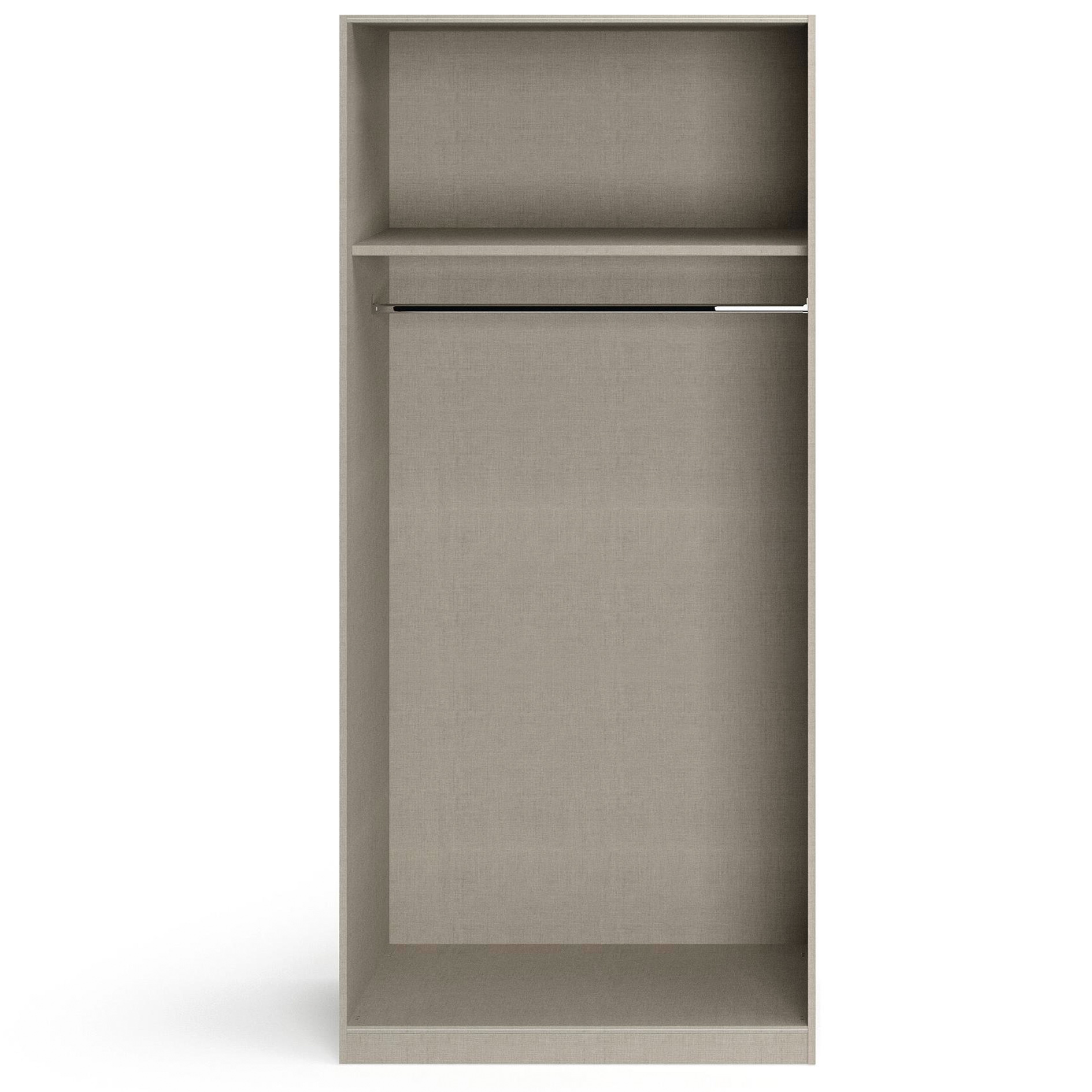 Drehtürenschrank - weiß Hochglanz - seidengrau - 2-türig - 91x210 cm