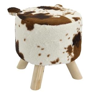 TABOURET 4 PIEDS VACHE H.30CM OREILLES