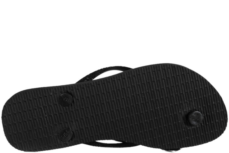 HAVAIANAS SLIM GLITTER KLIPKLAPPER I SORT GUMMI