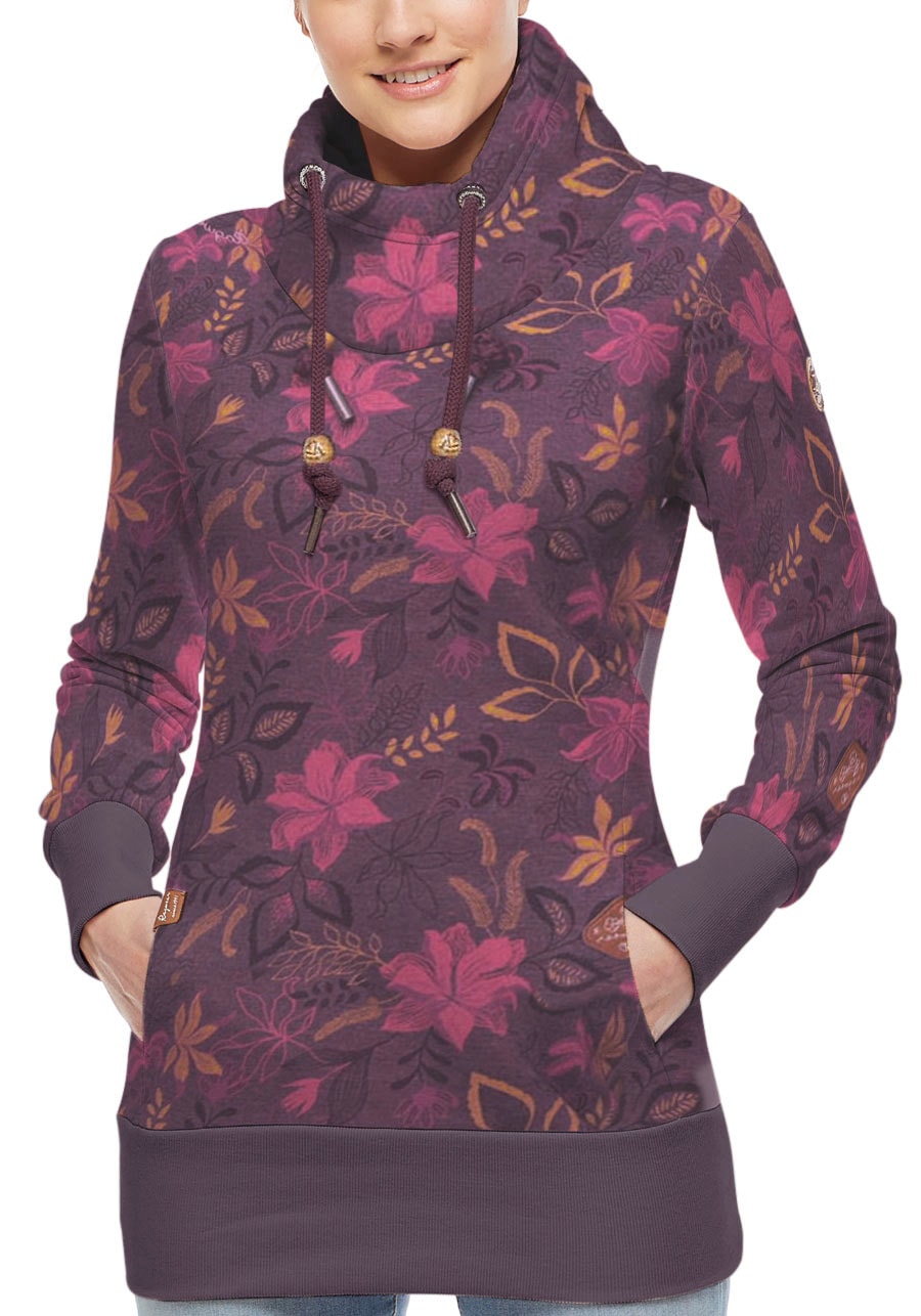 Ragwear Sweater »NESKA O«, Kapuzen-Sweater mit asymetrischem Schalkragen
