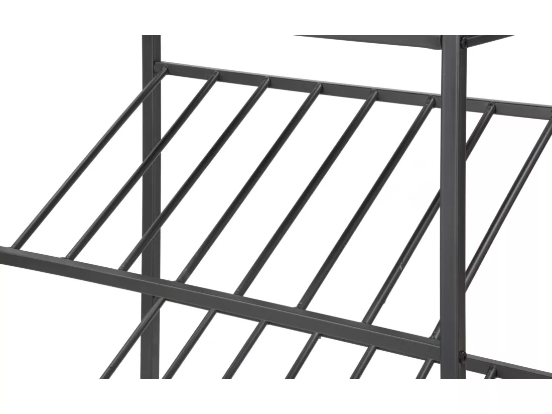Meuble en métal noir avec tiroir et porte-bouteille 68x37x165 cm