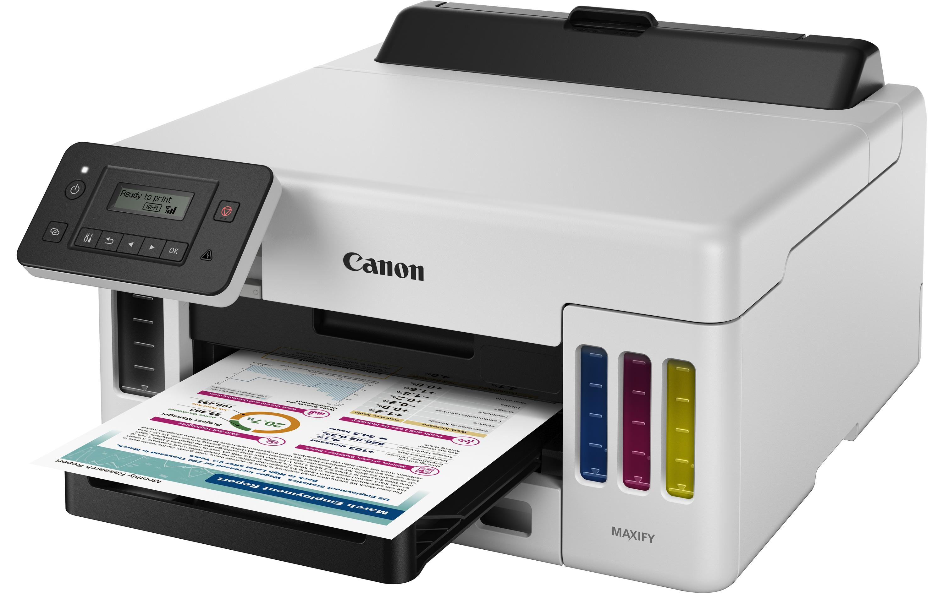 Drucker MAXIFY GX5050<br>MegaTank Drucker mit nachfüllbaren Tintentanks mit hoher Reichweite für den hochproduktiven Druck von Geschäftsdokumenten