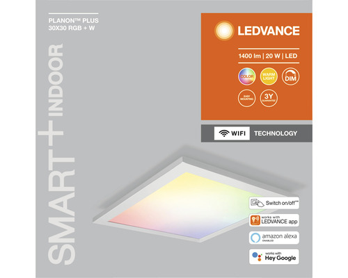LED-paneel 20W 1400 lm 3000 K + RGB kleurveranderend 30x30 cm Smart+ WiFi