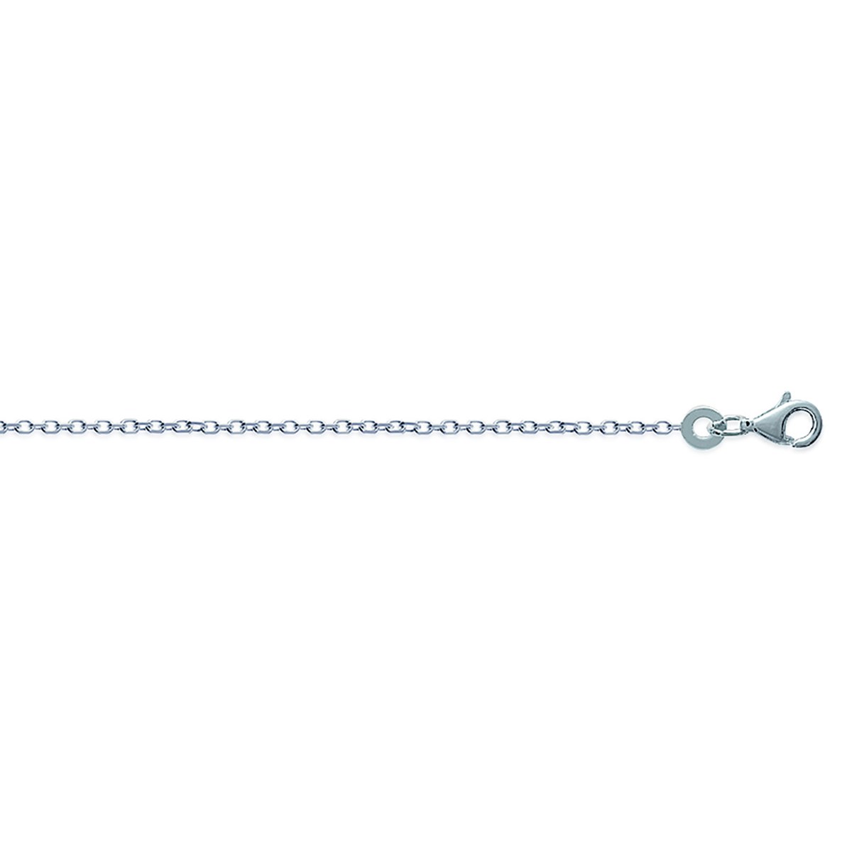 Chaîne maille forçat argent rhodié 42cm
