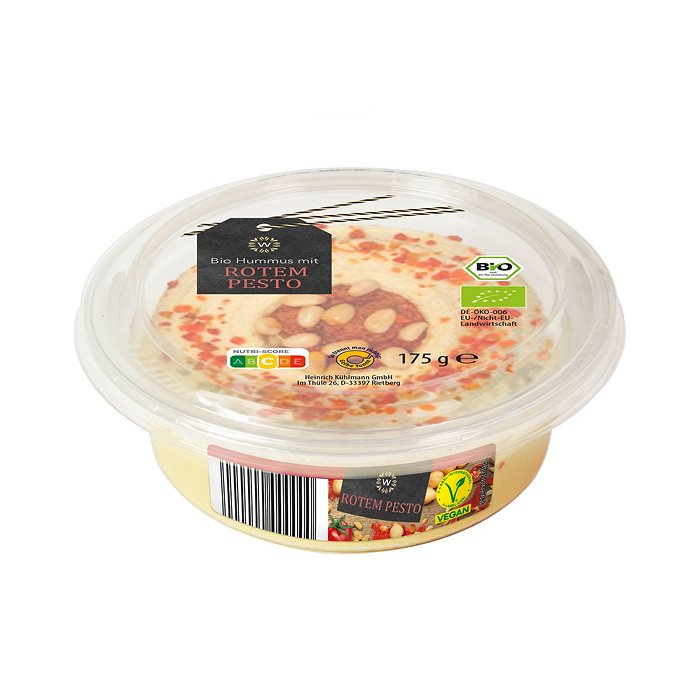 WONNEMEYER Bio-Hummus mit Topping 175 g, Pesto-Cashew