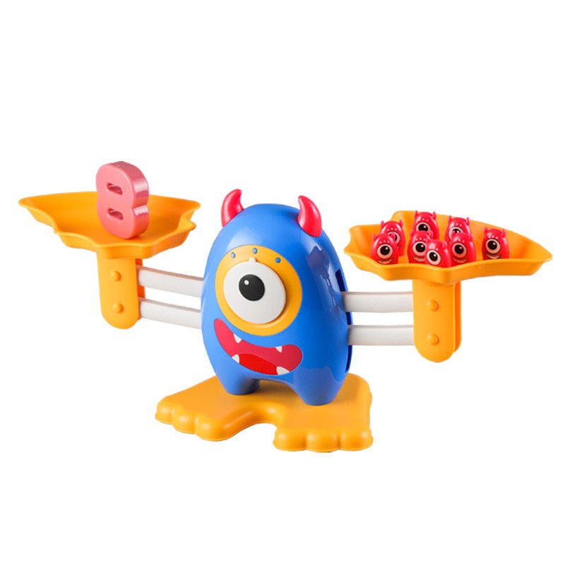 (90-tlg. Set) Kinder Mathematik Spiel Waage Balance Monster Rechenaufgaben Lern Spielzeug für Addition inkl. Aktionskarten