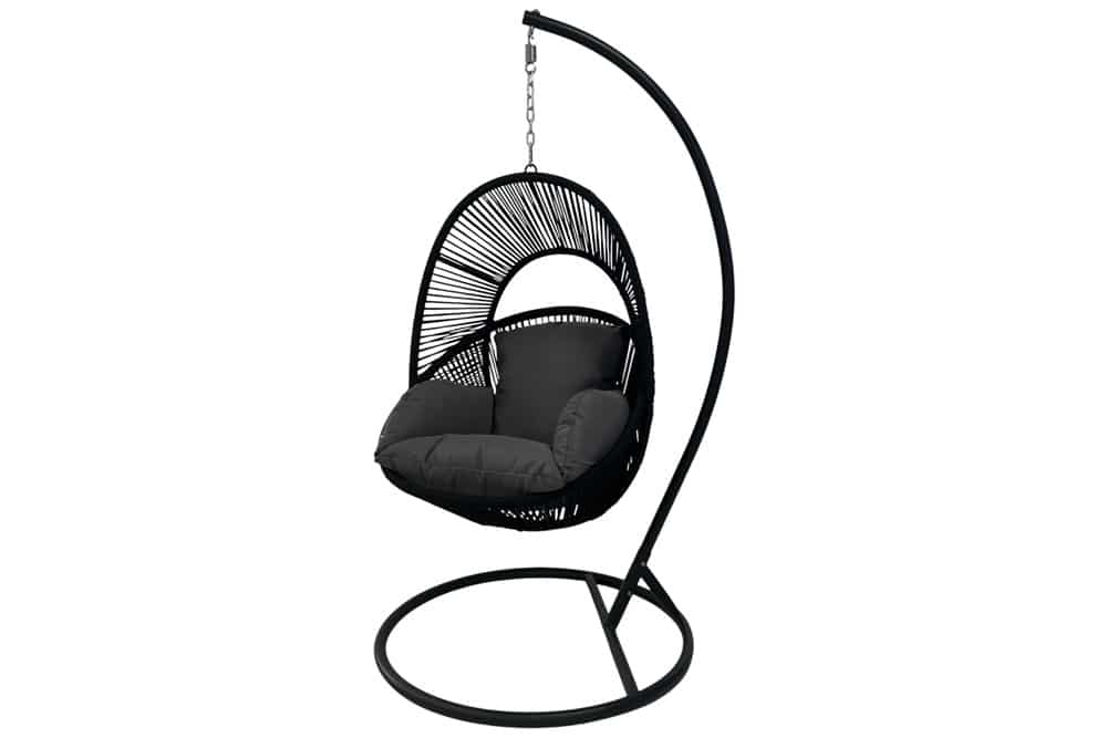In- und Outdoor Hängesessel AIR ROPE anthrazit schwarz inkl. Kissen
