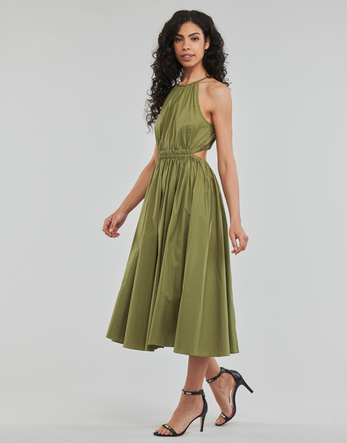MICHAEL Michael Kors - HALTER CTN MIDI DRESS Kaki