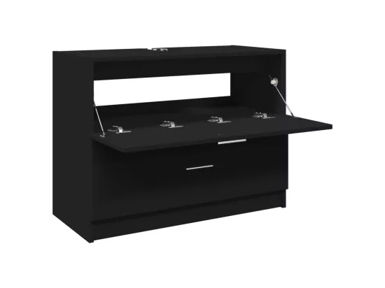 Armoire d'évier noir 78x37x59 cm bois d'ingénierie