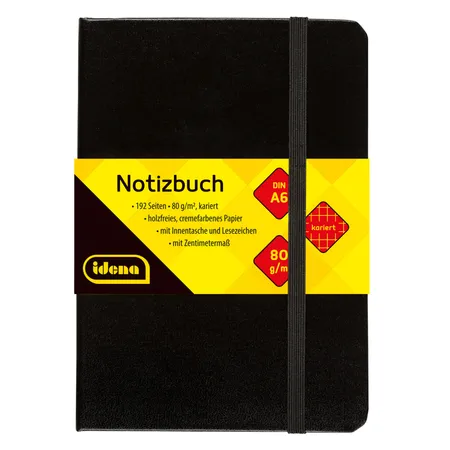 Idena Notizbuch, A6, schwarz