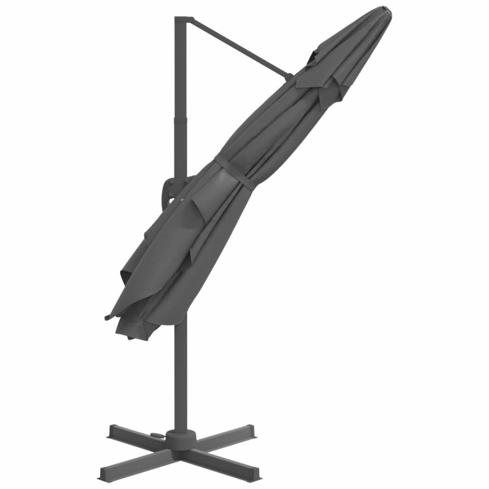 Parasol meuble de jardin déporté avec mât en aluminium 400 x 300 cm anthracite