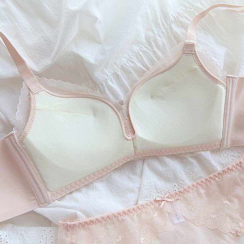 Nabla - Bow Wireless Lace Bra / Panty / Set