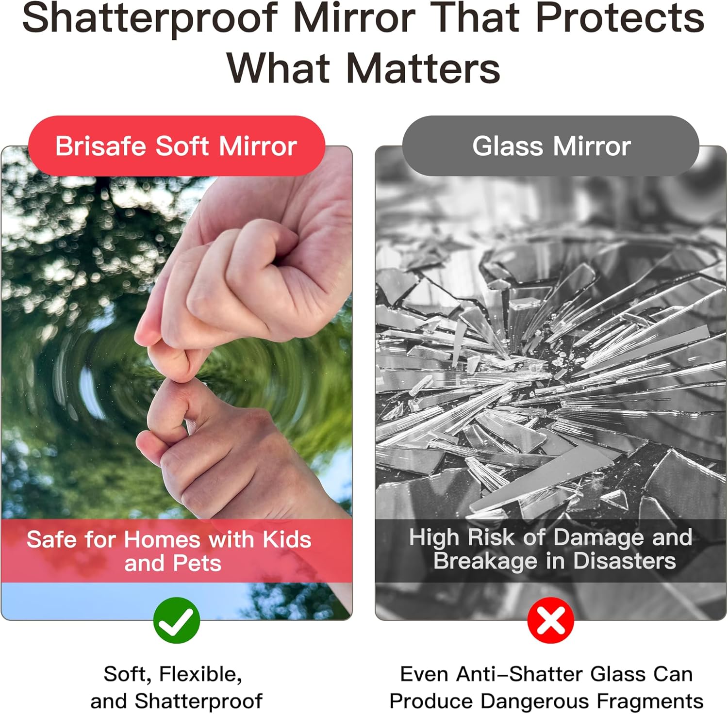 brisafe Ganzkörperspiegel 170x100cm, Spiegel Fitnessraum groß mit Rollen, 360° Drehbar Standspiegel Unzerbrechlich Spiegel Schwenkbar Tanzspiegel für Yoga Schlafzimmer Wohnzimmer Geschäft, Weiß