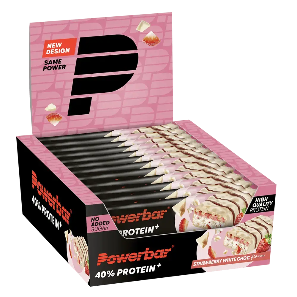 PowerBar ProteinPlus 40% Crisp Repen Aardbei/Witte Chocolade 12 stuks