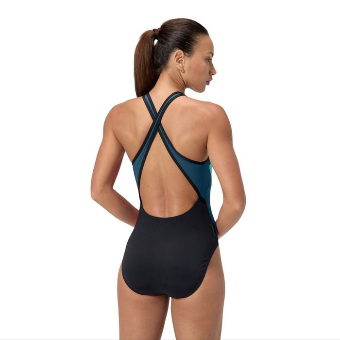 Speedo Eco+ Hi Neck Splice Crossback Badpak Dames