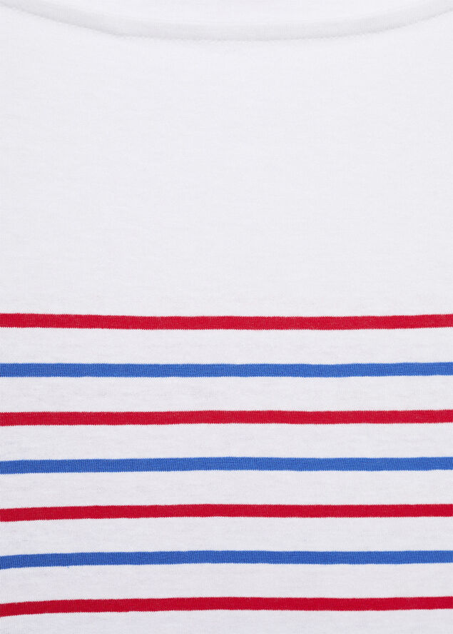MANGO Striped boat-neck t-shirt White