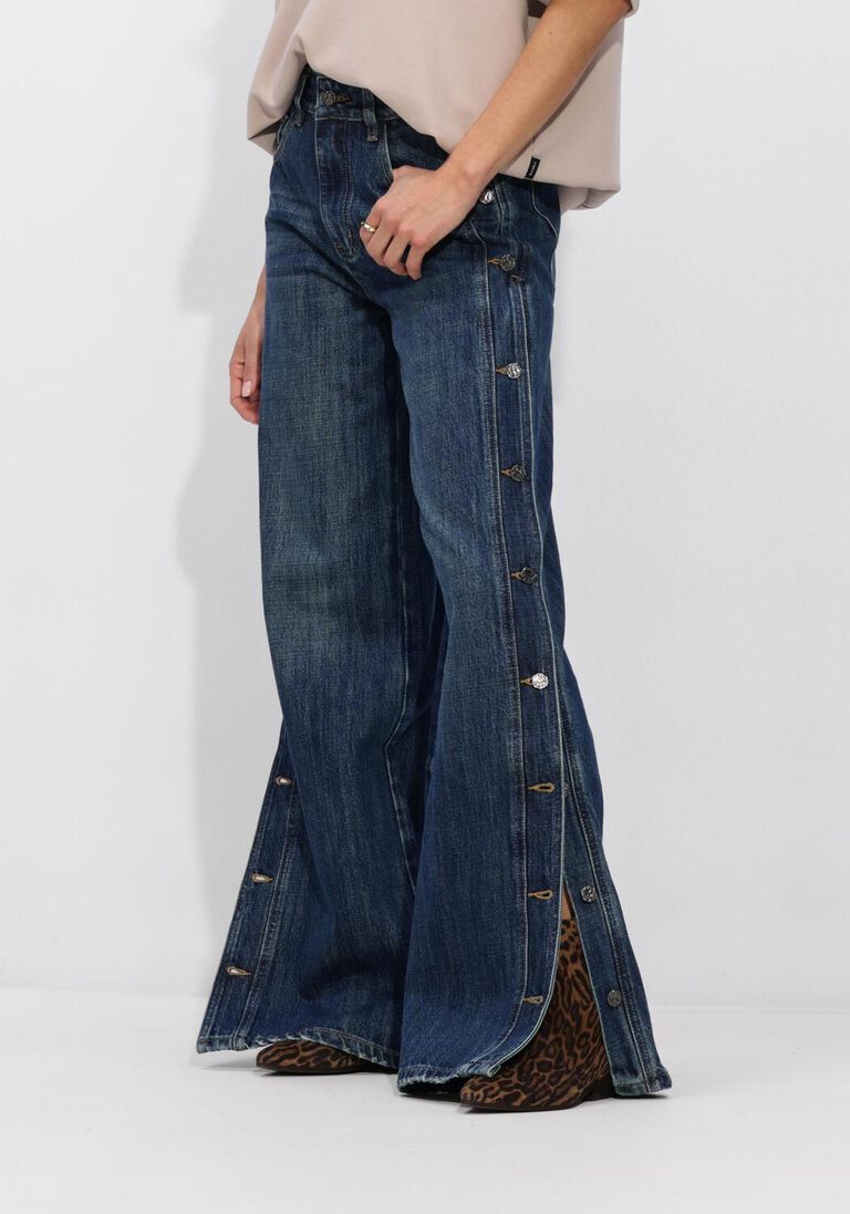 blauwe haute l'amitié wide jeans denize button tall jeans