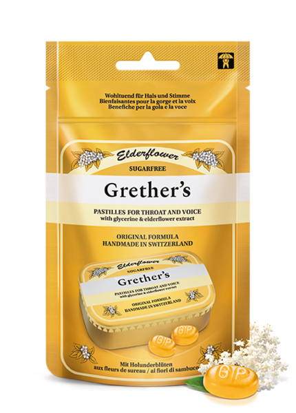 GRETHERS Elderflower Pastillen Pastillen ohne Zucker Btl 110 g