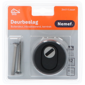 Nemef veiligheidsrozet 3441-II zwart rond 60mm SKG***