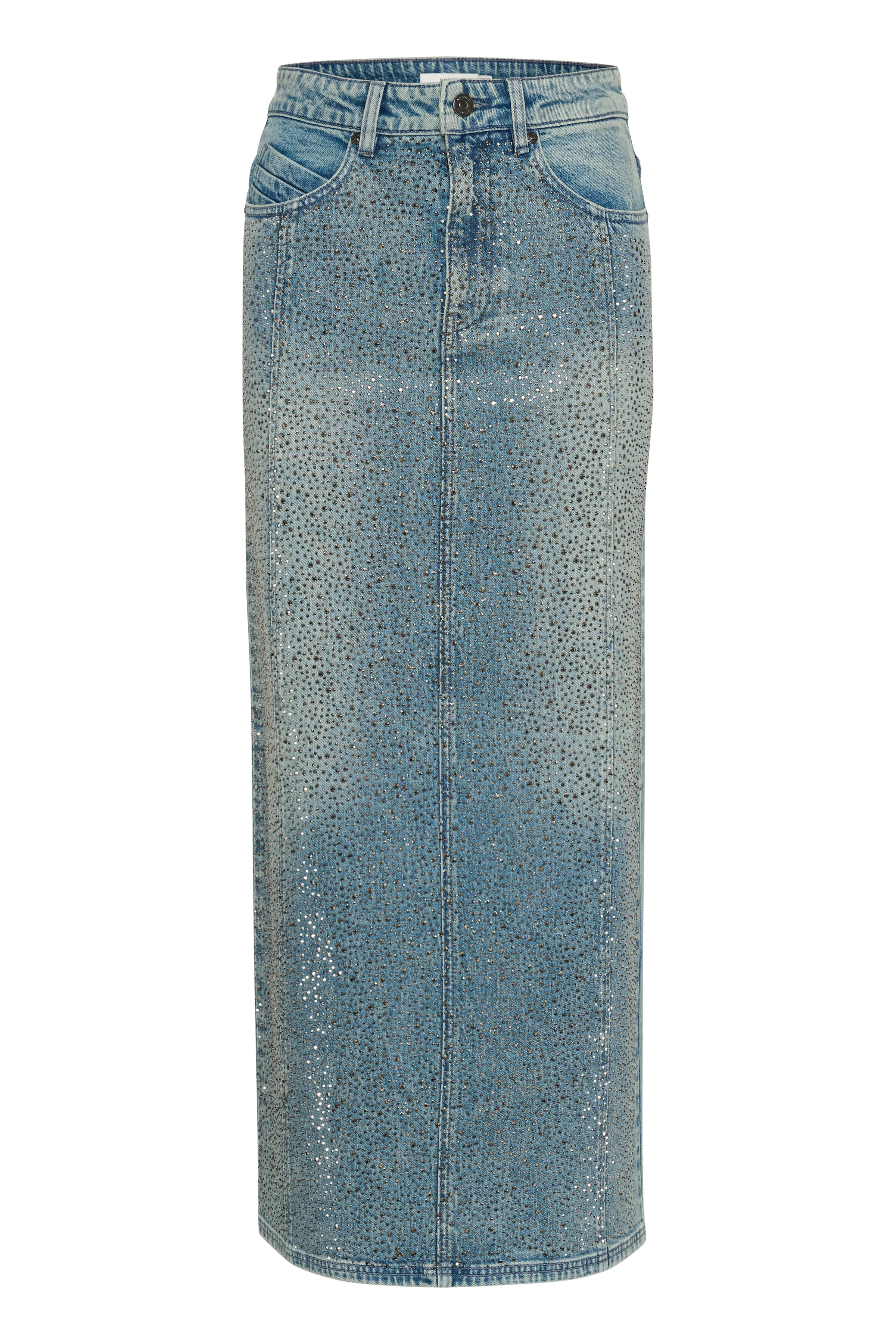 GESTUZ  ZorahGZ lang denimnederdel - Mid Blue Washed