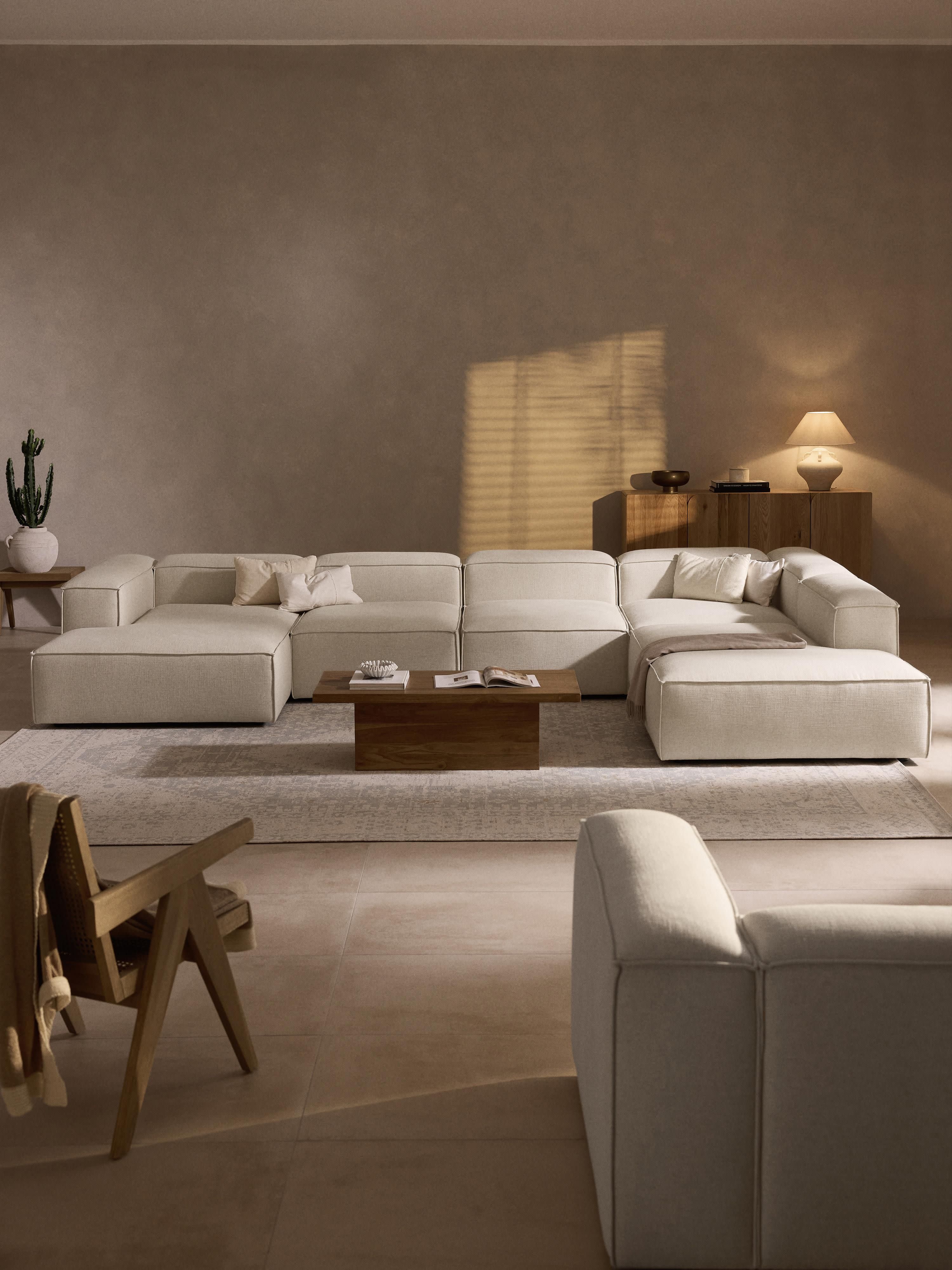 Modulaire U-bank Lennon van linnenmix