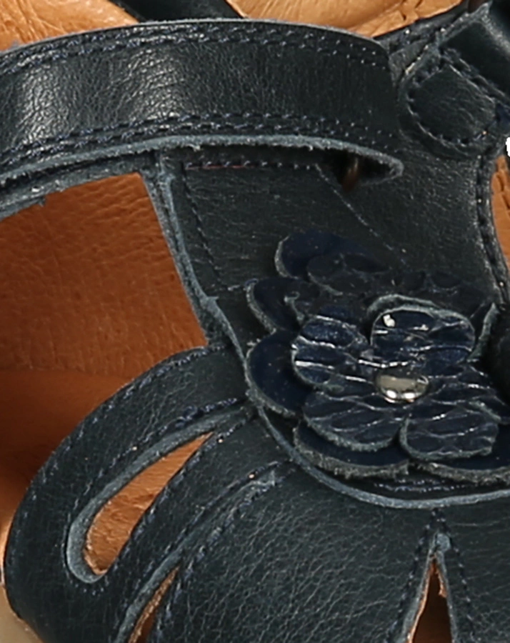 Sandalen BLUMEN mit Zehenschutz in dunkelblau