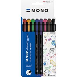 Tombow Feutre à pointe fine MONO drawing pen, étui de 8