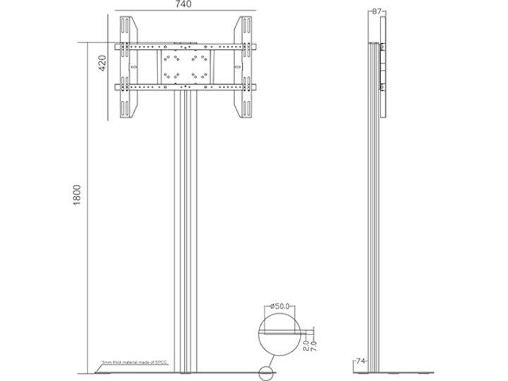 Multibrackets Standfuss 2425 Schwarz Displayständer