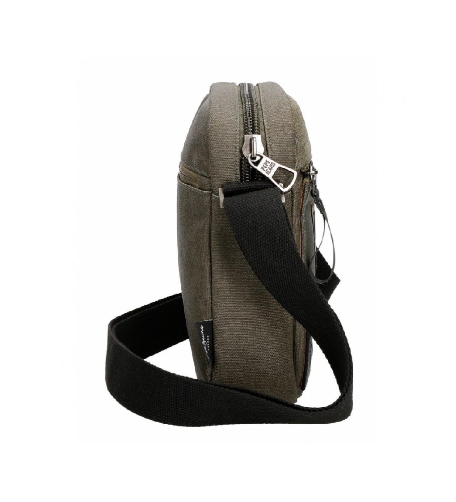 Bolsa transversal Pepe Jeans tamanho médio, cor verde Barkstone - 17x22x6cm