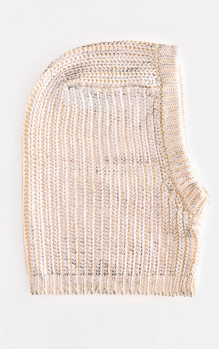 Argenté Snood En Maille Torsadée Métallisée