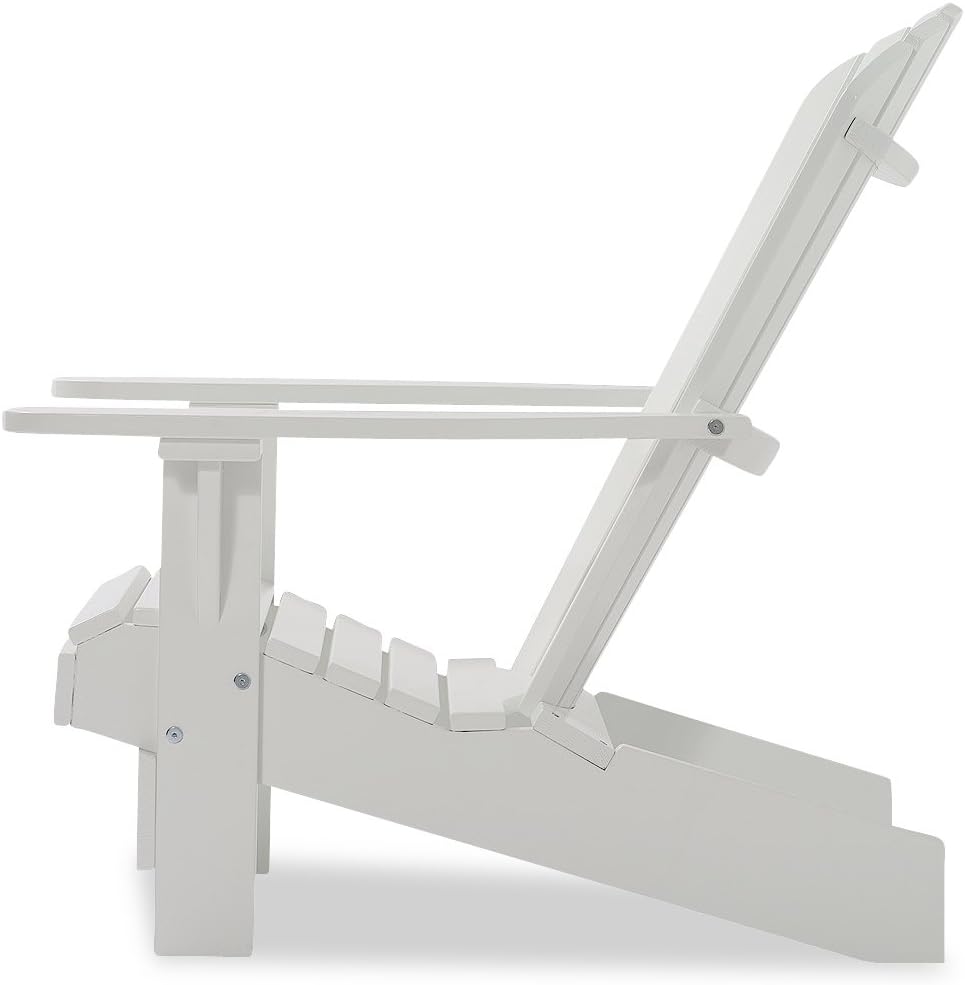 Original Dream-Chairs since 2007 Adirondack Stuhl Comfort“ de Luxe in weiß Gartensessel mit ergonomischer Rückenlehne Terrassenstuhl Gartenstuhl für Balkon, Garten maximale Belastung 170 kg