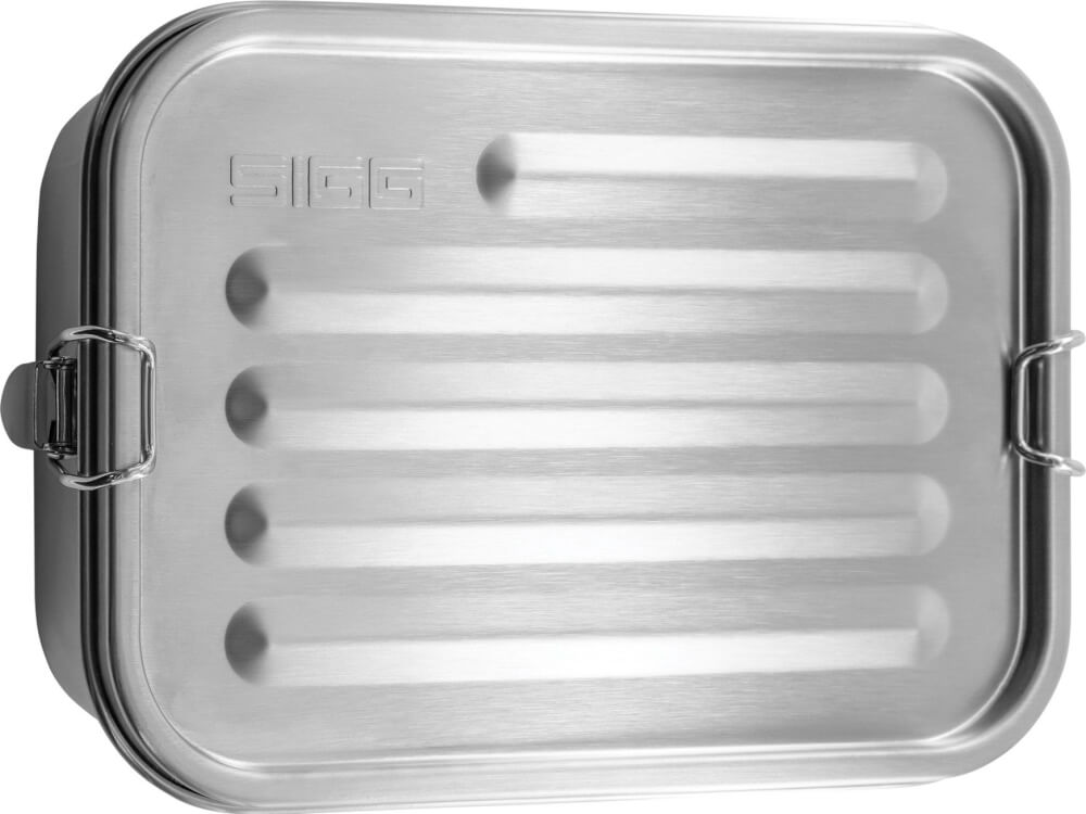 SIGG Edelstahl Lunch Box incl. Trenner aus Edelstahl, kein Kunststoff enthalten, robust, leicht