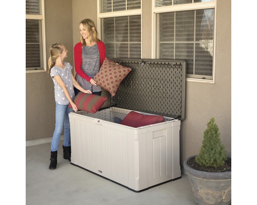 Lifetime Harmony kussenbox, 440l, 128 x 64 x 67 cm, kunststof, staal, grijs/zwart