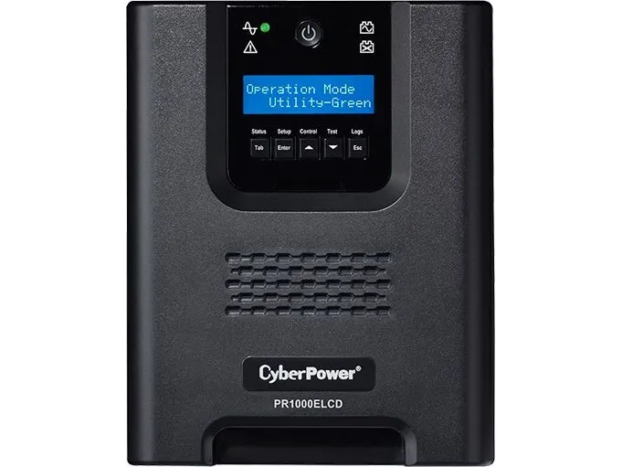 CyberPower Professional Series PR1000ELCD - UPS - AC 230 V - 900 Watt - 1000 VA - 12 At - RS-232, USB - output-stikforbindelser: 8