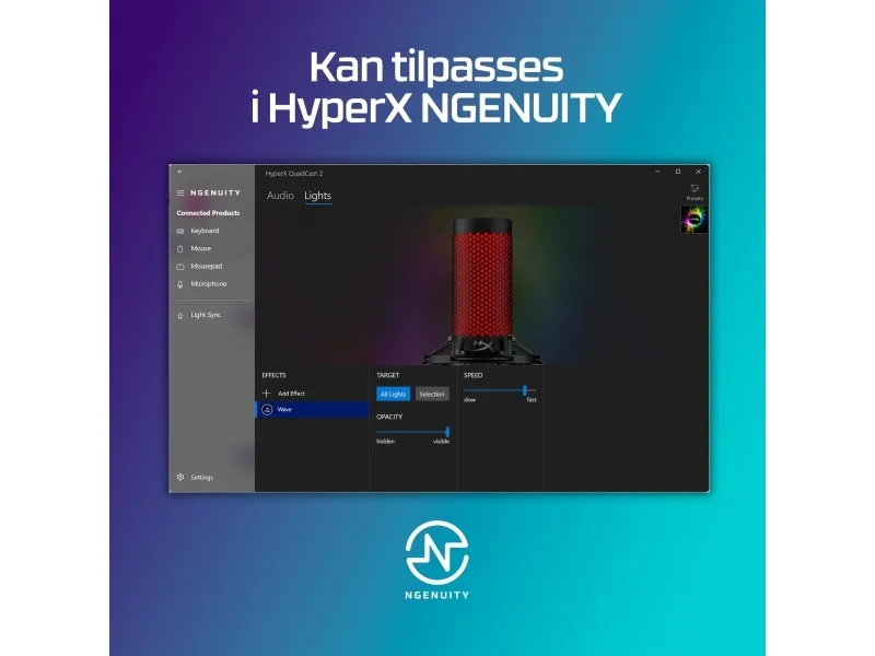 HyperX QuadCast 2 - Mikrofon - USB - sort