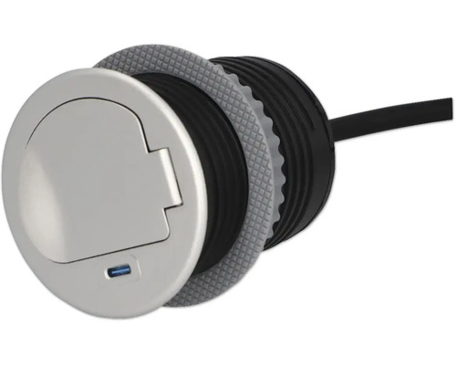 Inbouw-tafelcontactdoos, 1x geaard, 1x USB-C, 1,5 m kabel