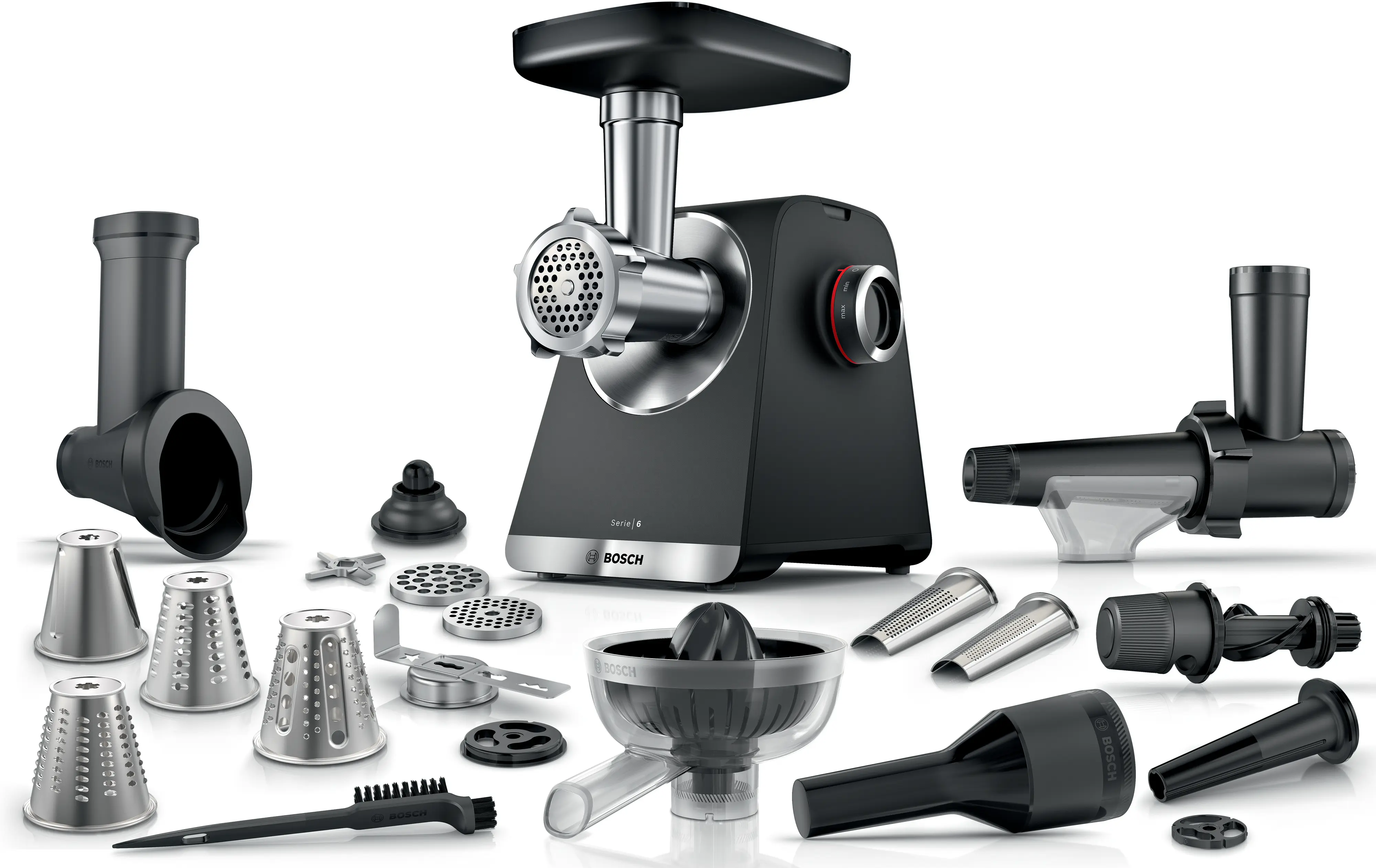 Serie 6 Vleesmolen MultiPower 2100 W Zwart, Metallic zilver