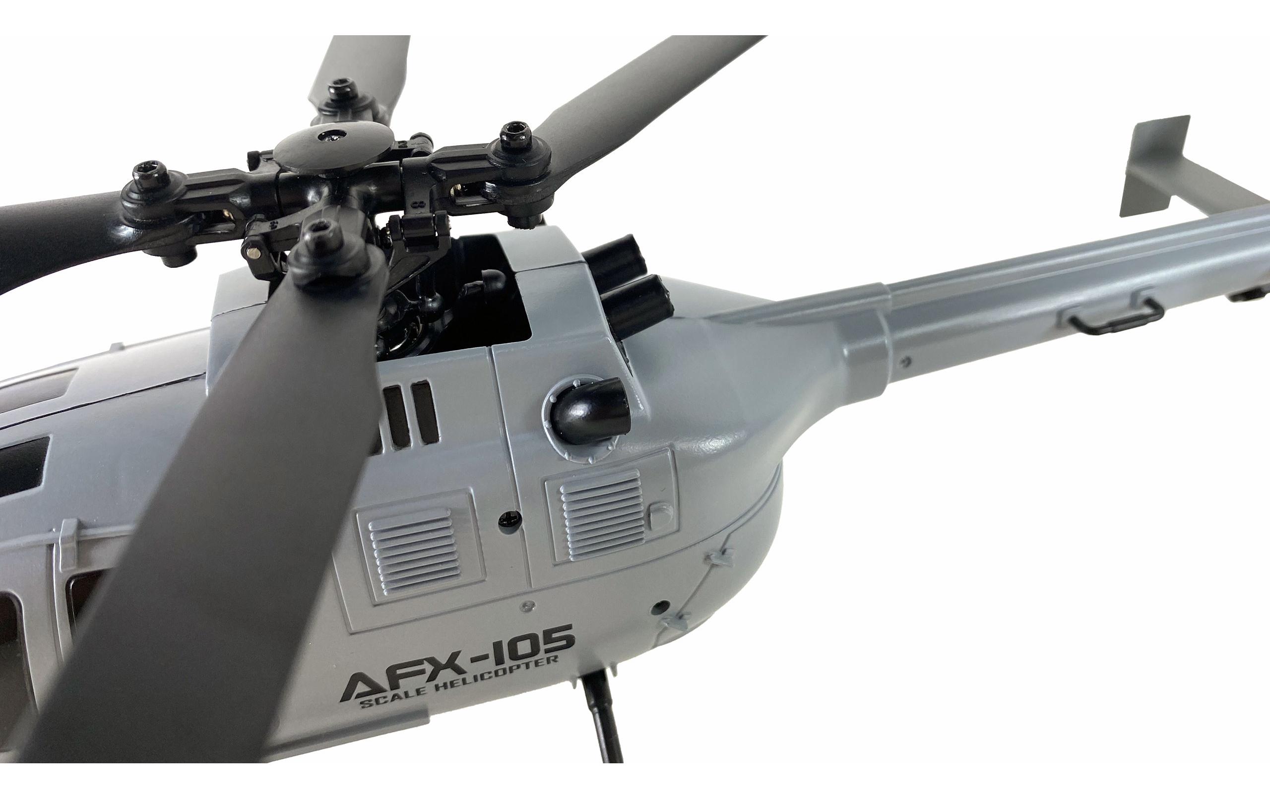 Helikopter AFX-105 Grau, 4-Kanal RTFBo 105 Single-Rotor Heli für Einsteiger