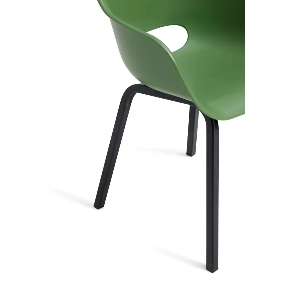 Keter Noa Tuinstoel - 2 stuks - 55x56.5x80cm - metalen onderstel - Olijfgroen